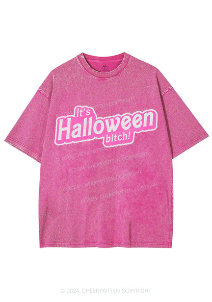 Its Halloween Bxxch Y2K Washed Tee Cherrykitten