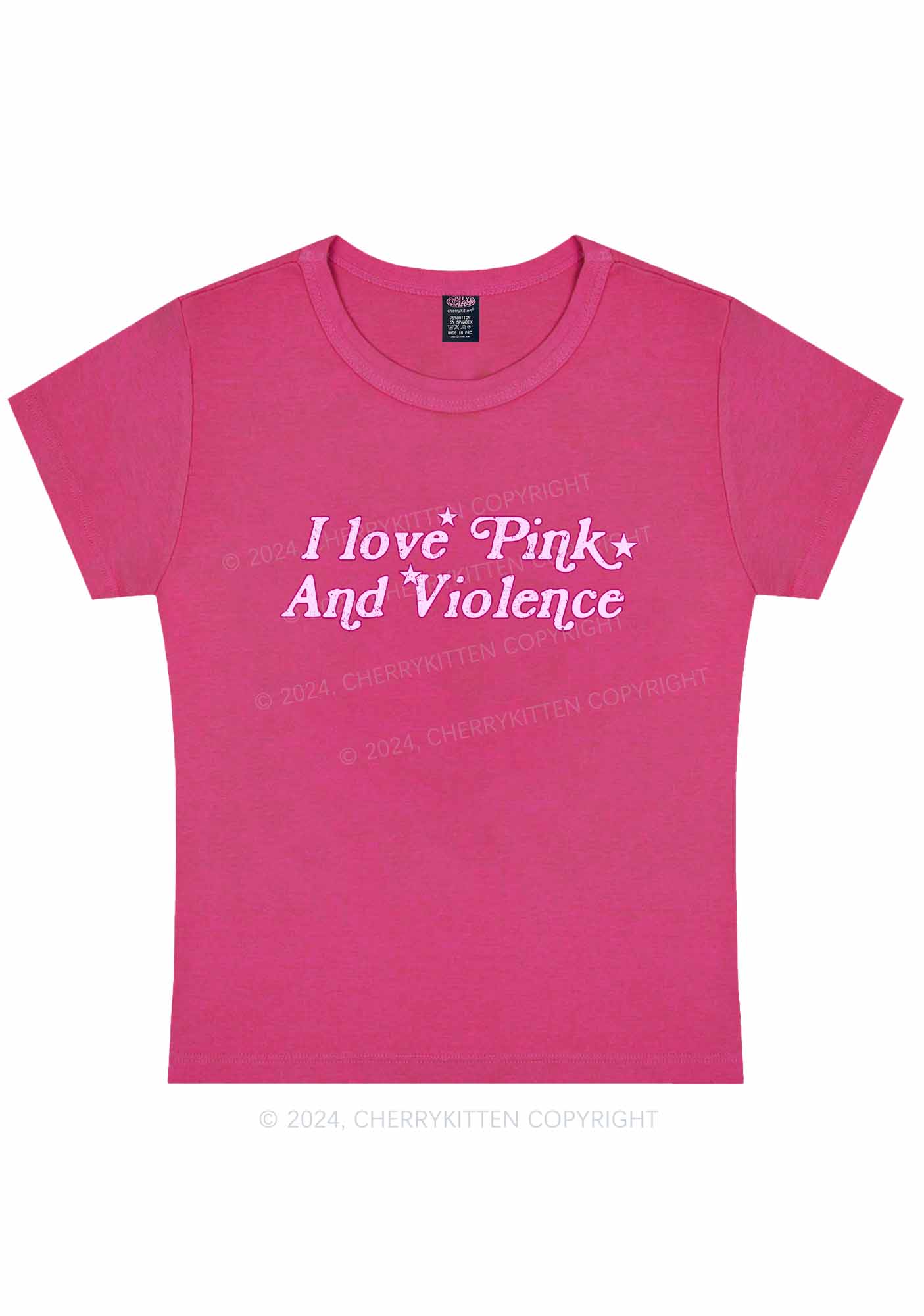 I Love Pink Y2K Baby Tee Cherrykitten