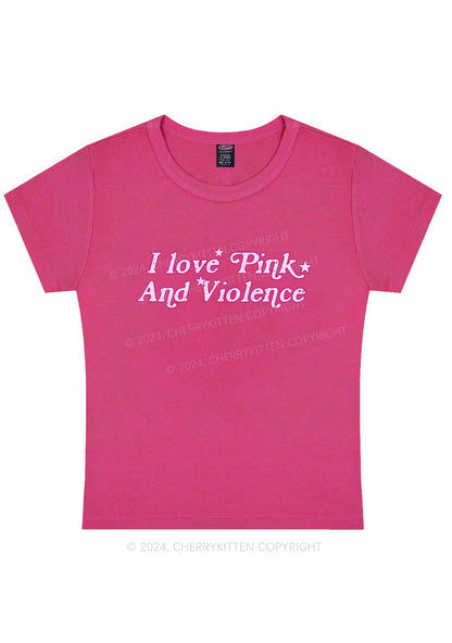 I Love Pink Y2K Baby Tee Cherrykitten