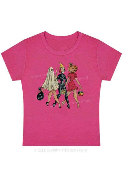 Halloween Ladies Baby Tee Cherrykitten