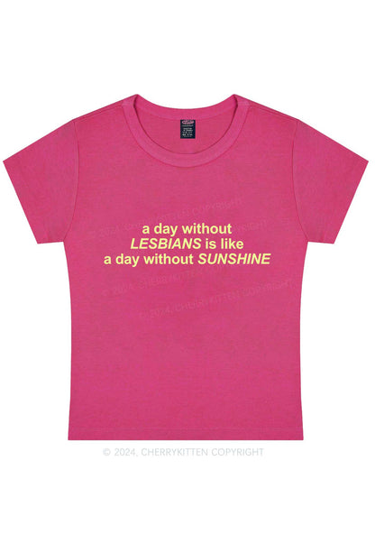 Lesbians Sunshine Y2K Baby Tee Cherrykitten