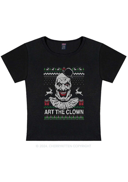 Christmas Art The Clown Y2K Baby Tee Cherrykitten