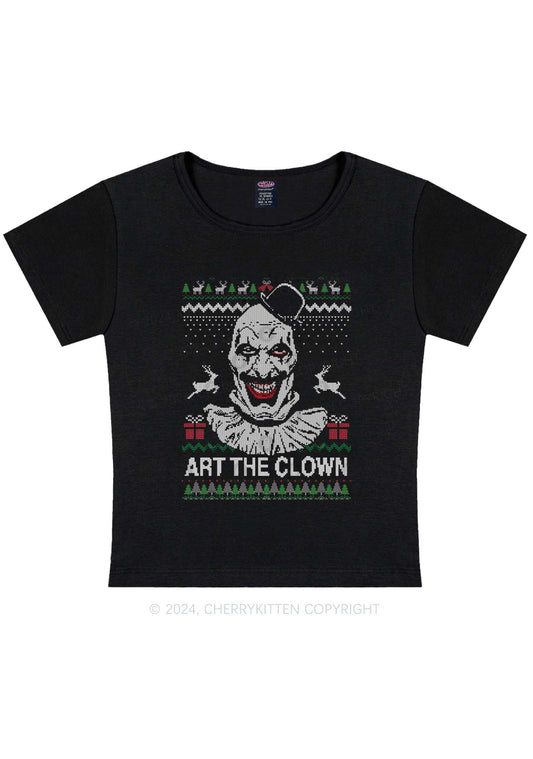 Christmas Art The Clown Y2K Baby Tee Cherrykitten