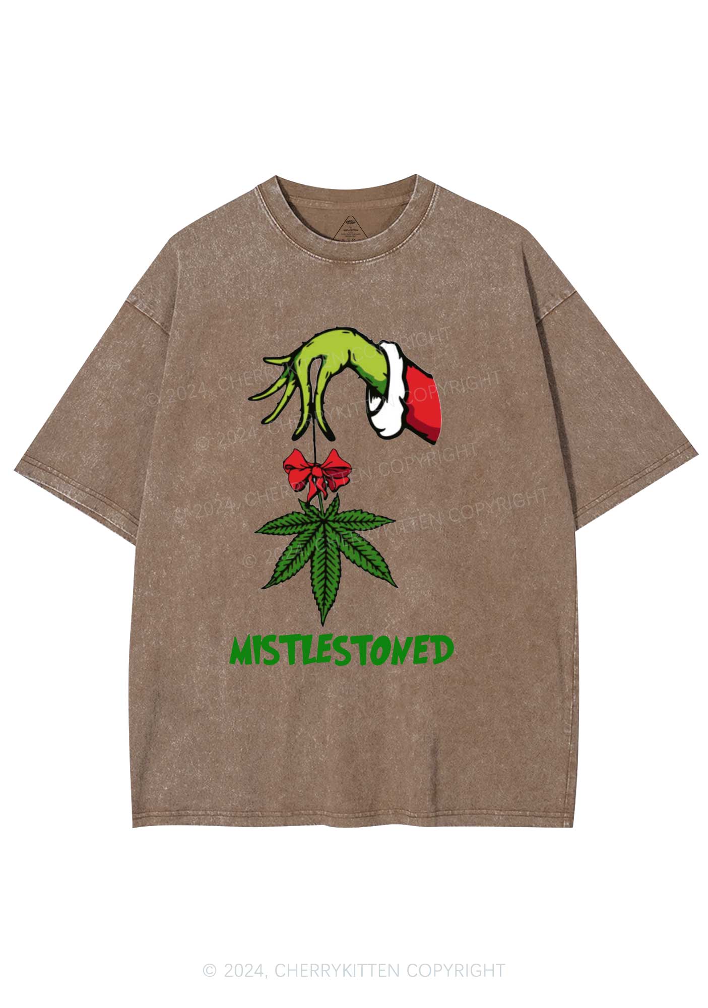 Christmas Mistlestoned Y2K Washed Tee Cherrykitten