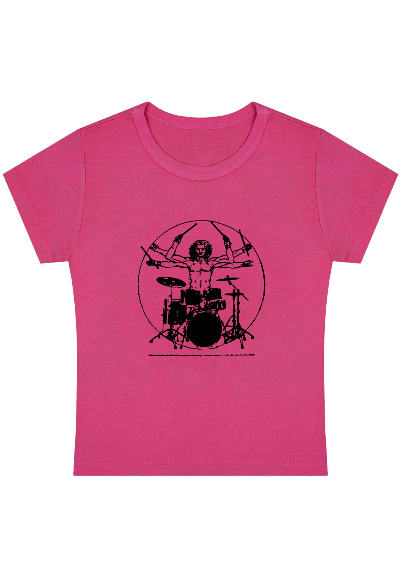 Curvy Vitruvian Drummer Baby Tee