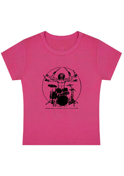 Curvy Vitruvian Drummer Baby Tee