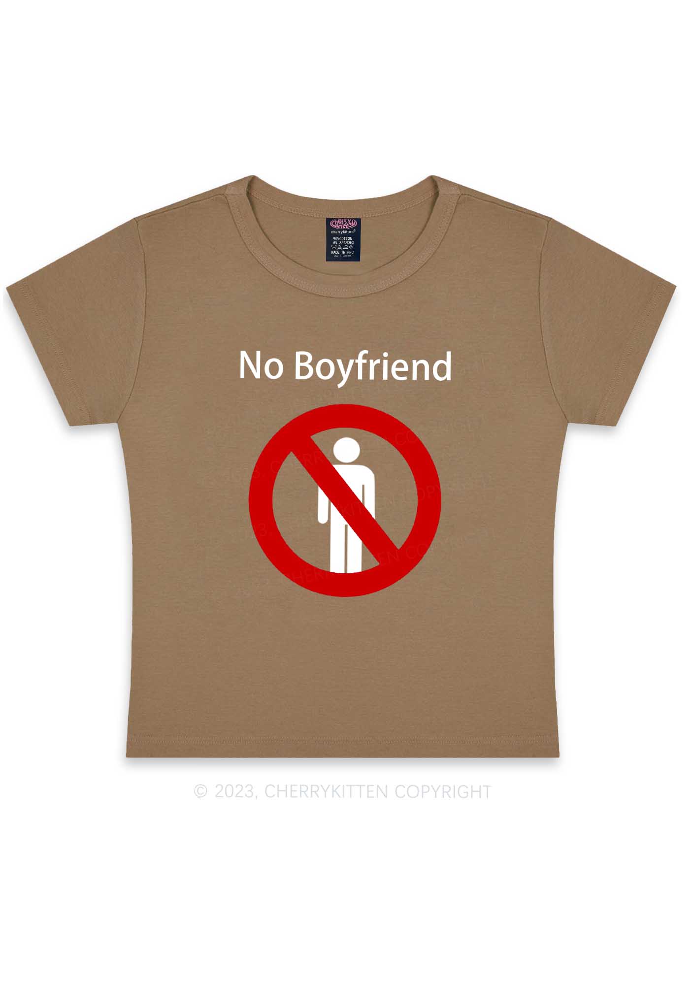 No Boyfriend Y2K Baby Tee Cherrykitten