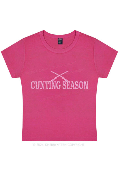 Pink Cxxting Season Y2K Baby Tee Cherrykitten