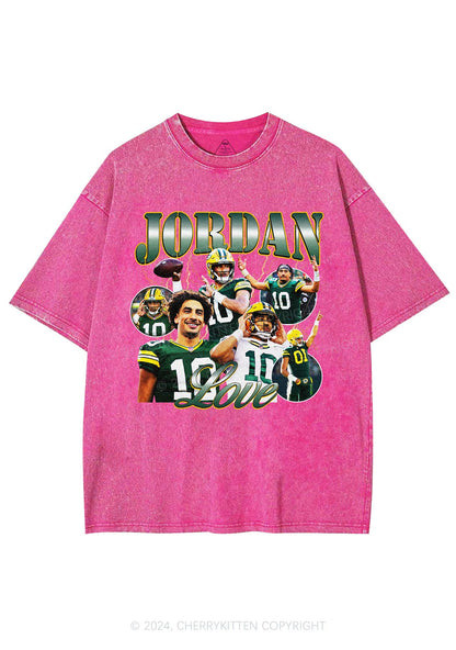 Green Love Y2K Super Bowl Washed Tee Cherrykitten