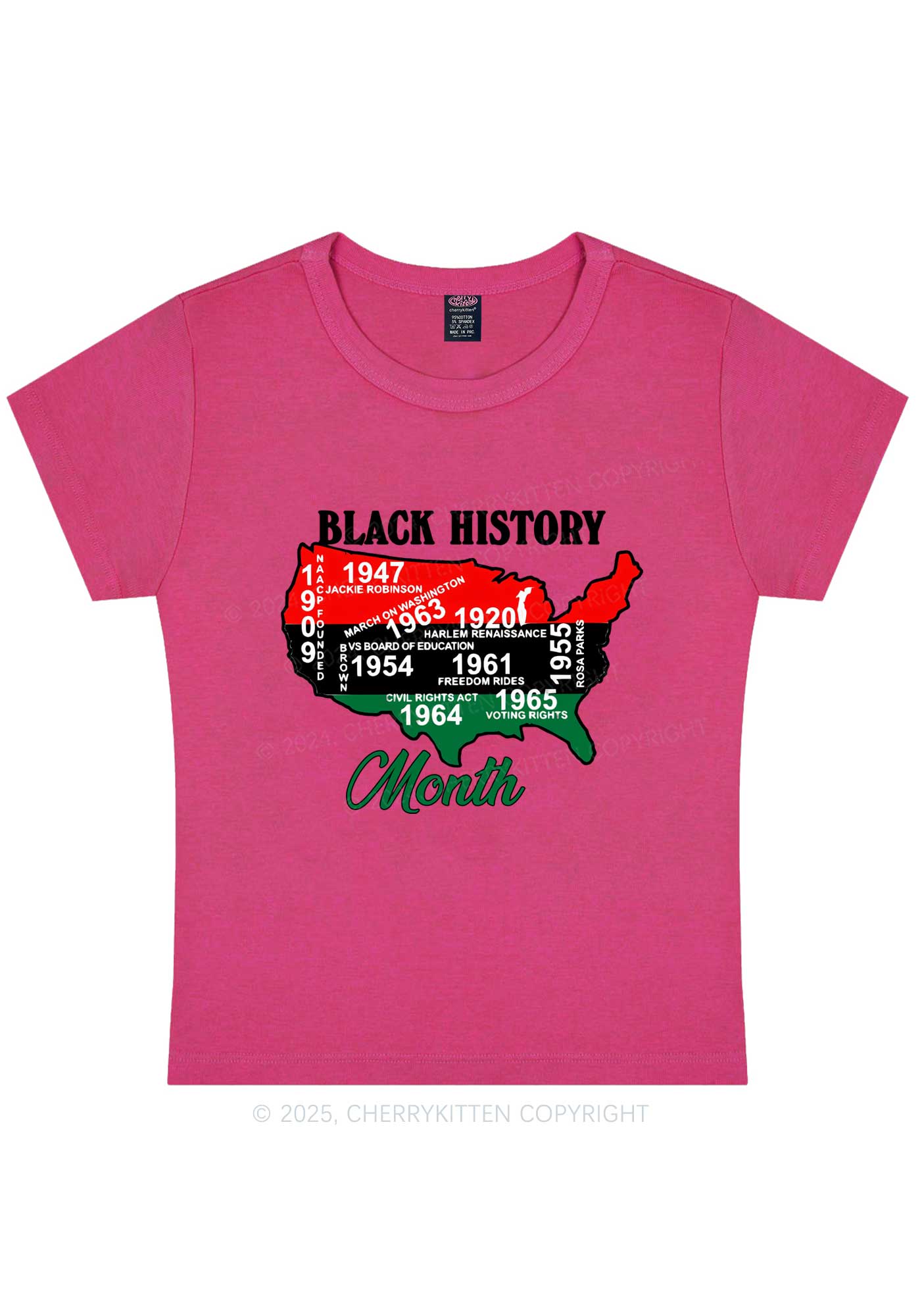 Black History Month Y2K Baby Tee Cherrykitten