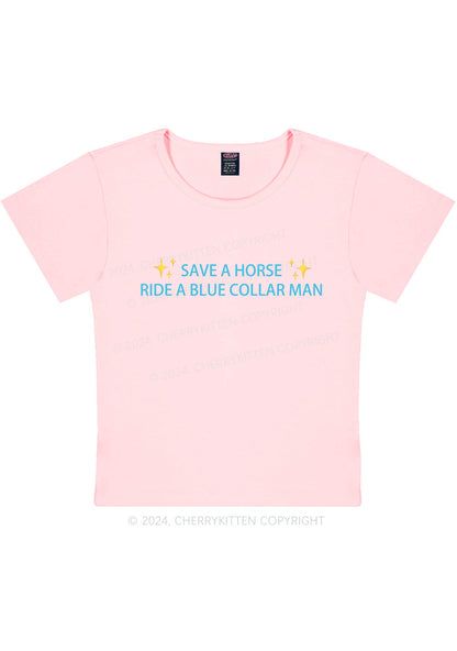 Blue Collar Man Y2K Baby Tee Cherrykitten