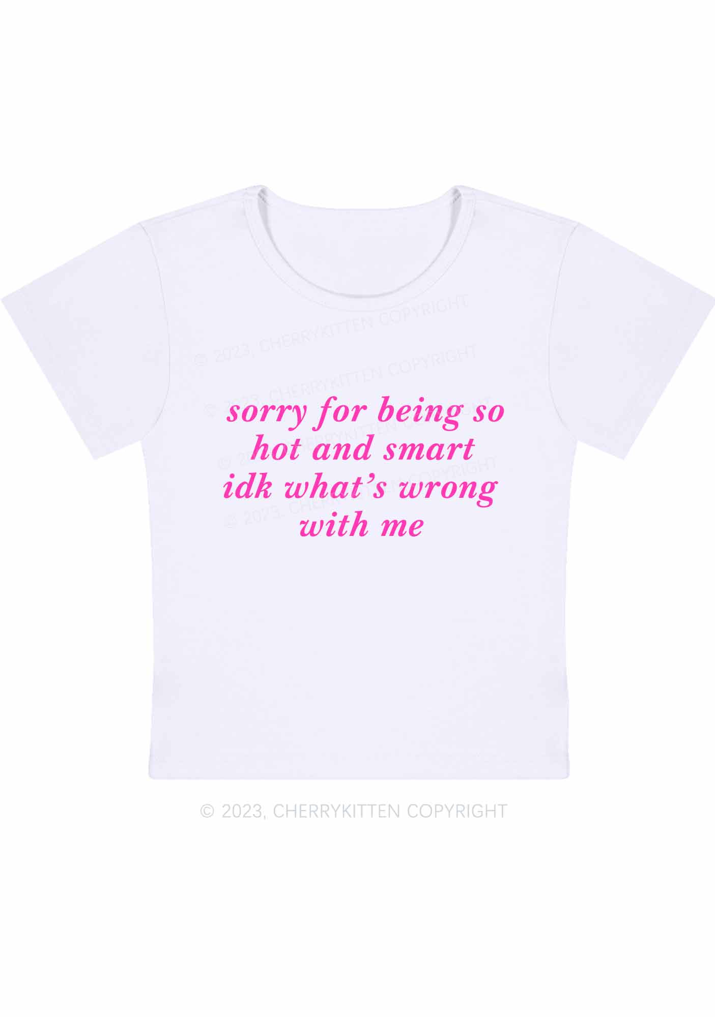 Curvy Sorry For Being So Smart Baby Tee Cherrykitten