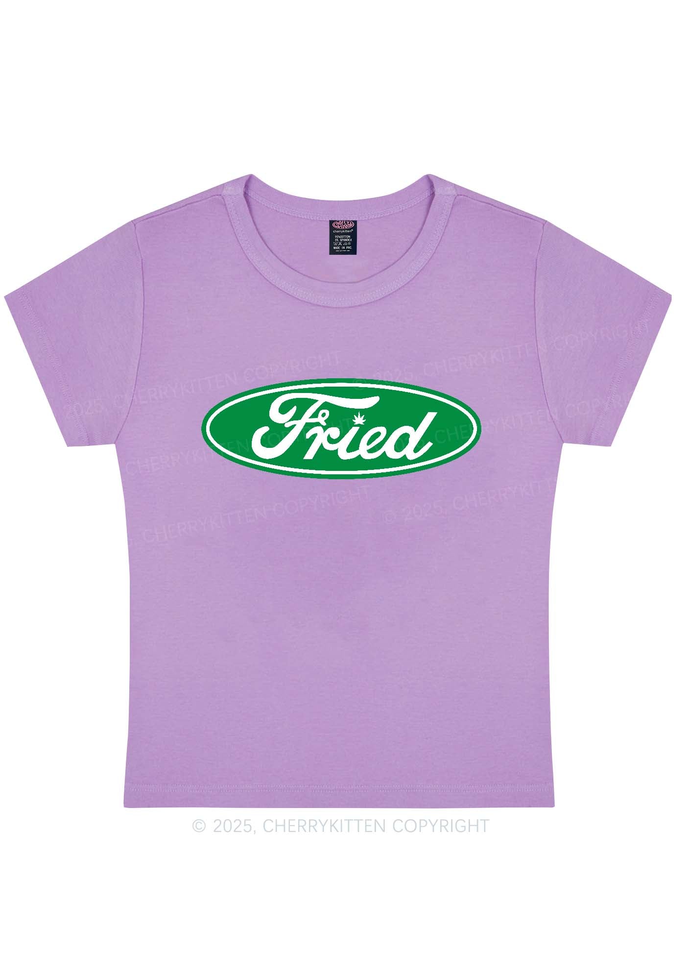 Green Fried Y2K Baby Tee Cherrykitten