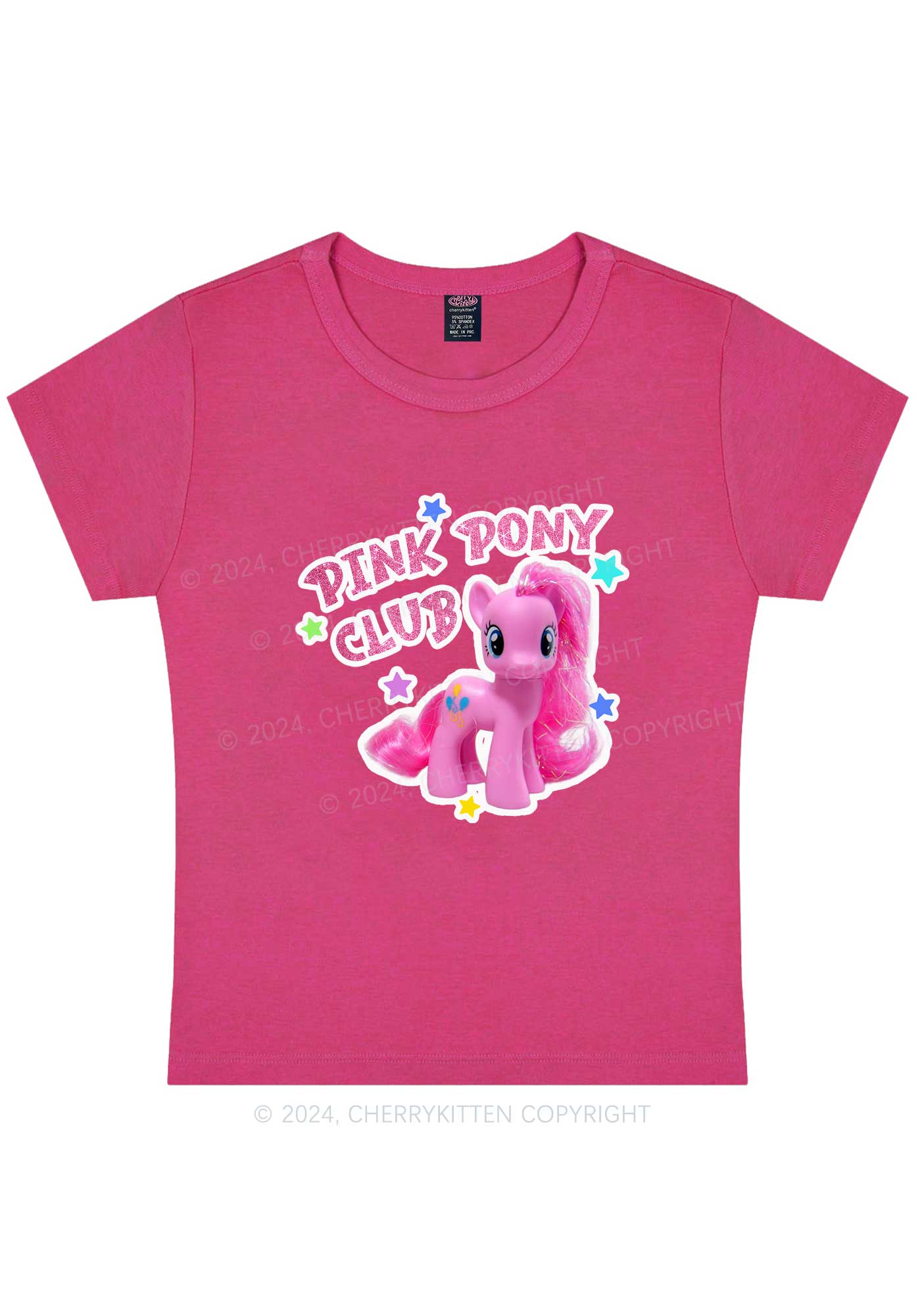 Pink Pony Y2K Baby Tee Cherrykitten