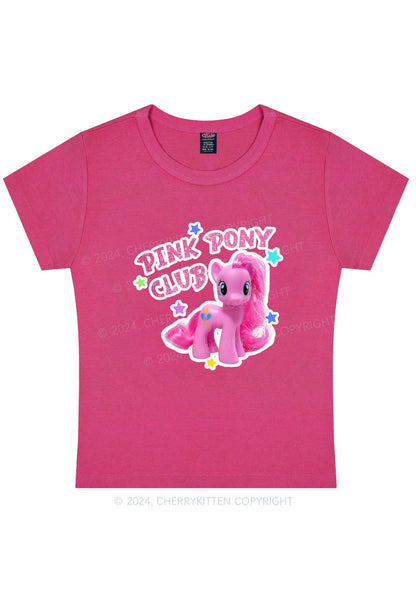 Pink Pony Y2K Baby Tee Cherrykitten