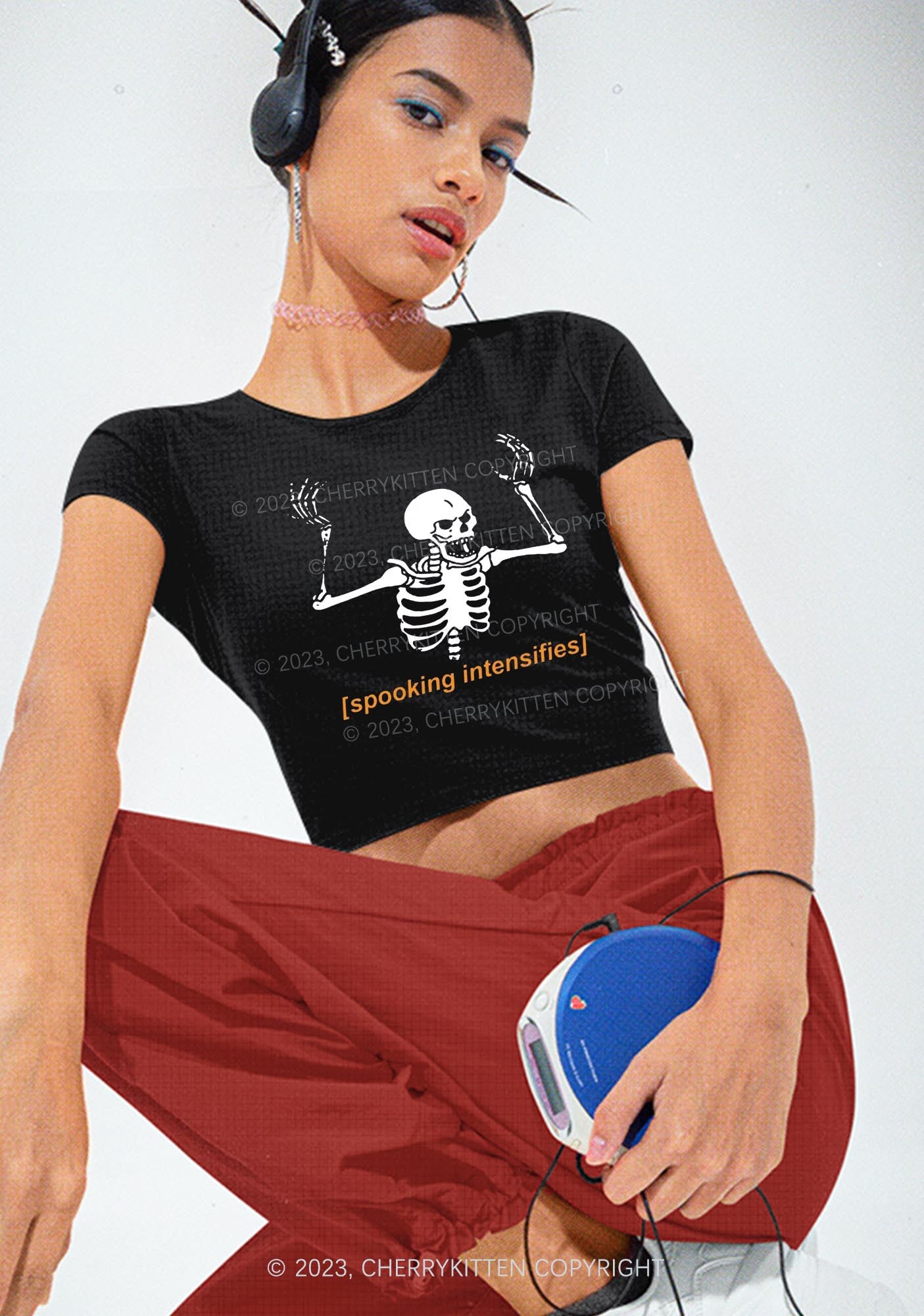 Spooking Intensifies Halloween Baby Tee Cherrykitten