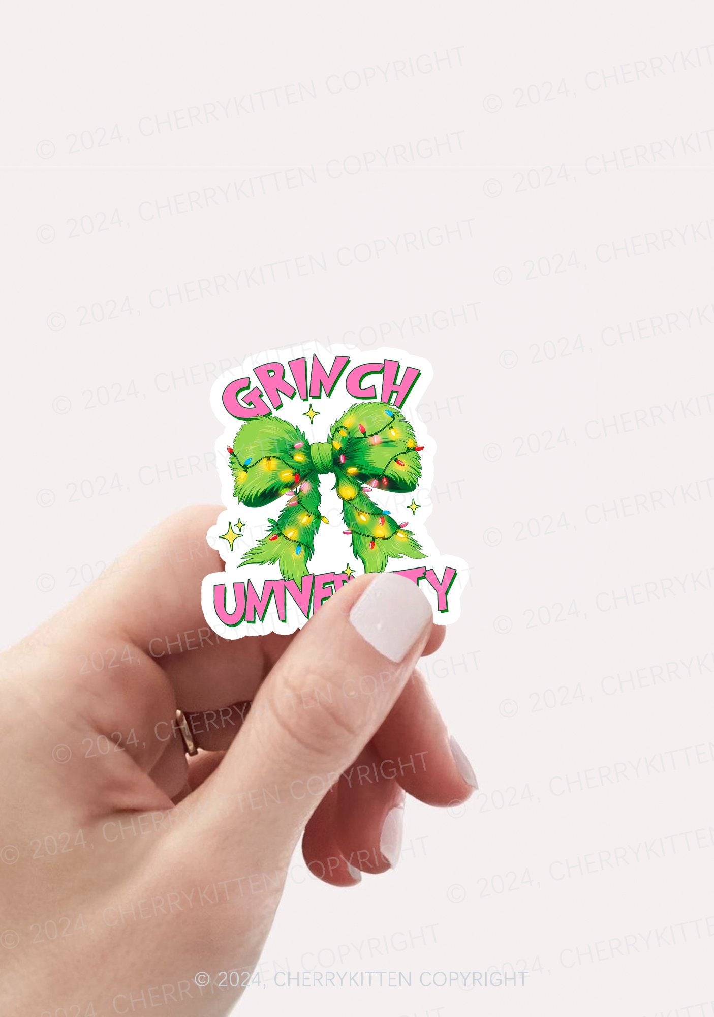 Christmas Green University 1Pc Y2K Sticker Cherrykitten