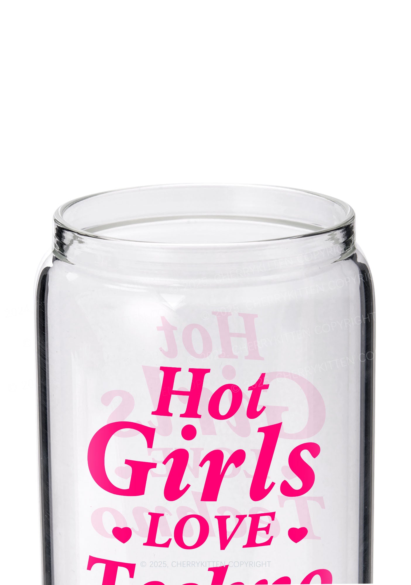 Hot Girls Love Techno Y2K Printed Glass Cup Cherrykitten