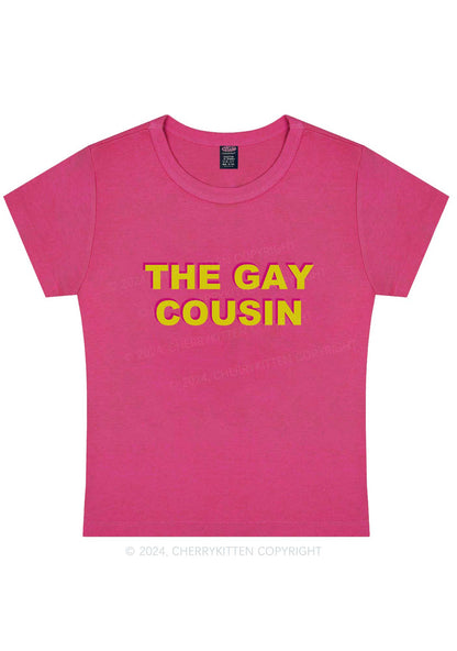 Curvy The Gay Cousin Y2K Baby Tee Cherrykitten