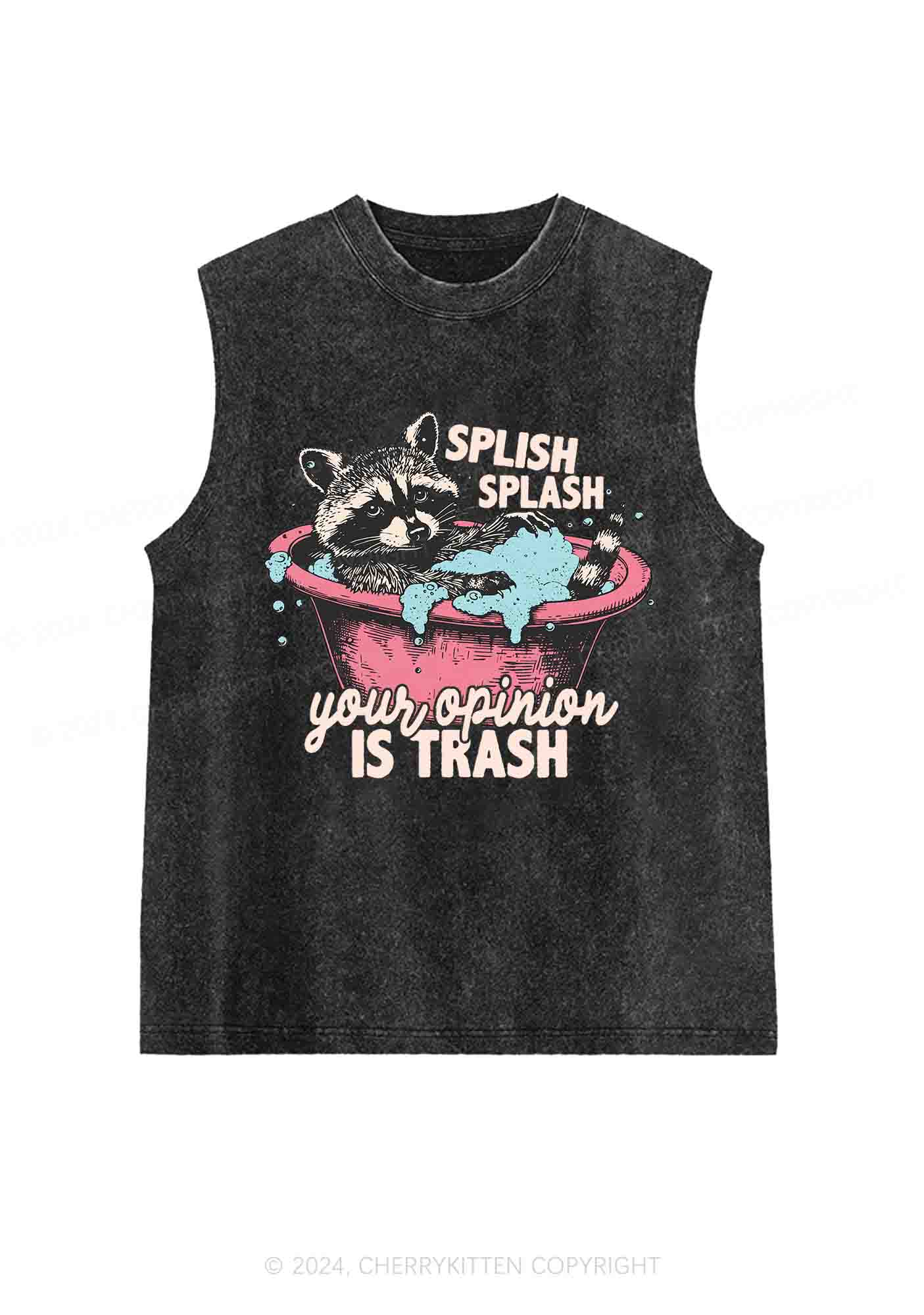 Raccoons Trash Opinion Y2K Washed Tank Cherrykitten