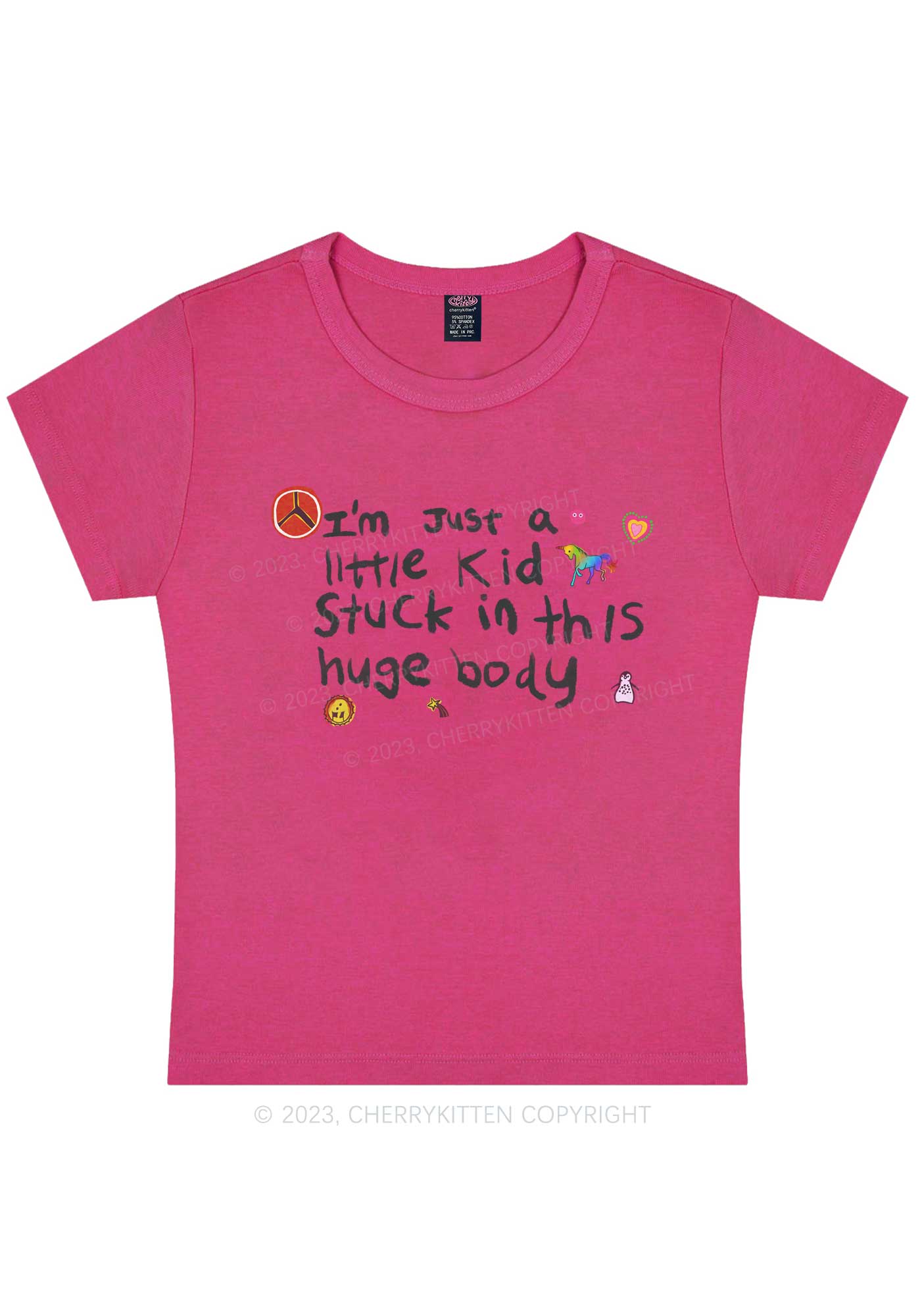 Curvy Stuck In Huge Body Y2K Baby Tee Cherrykitten