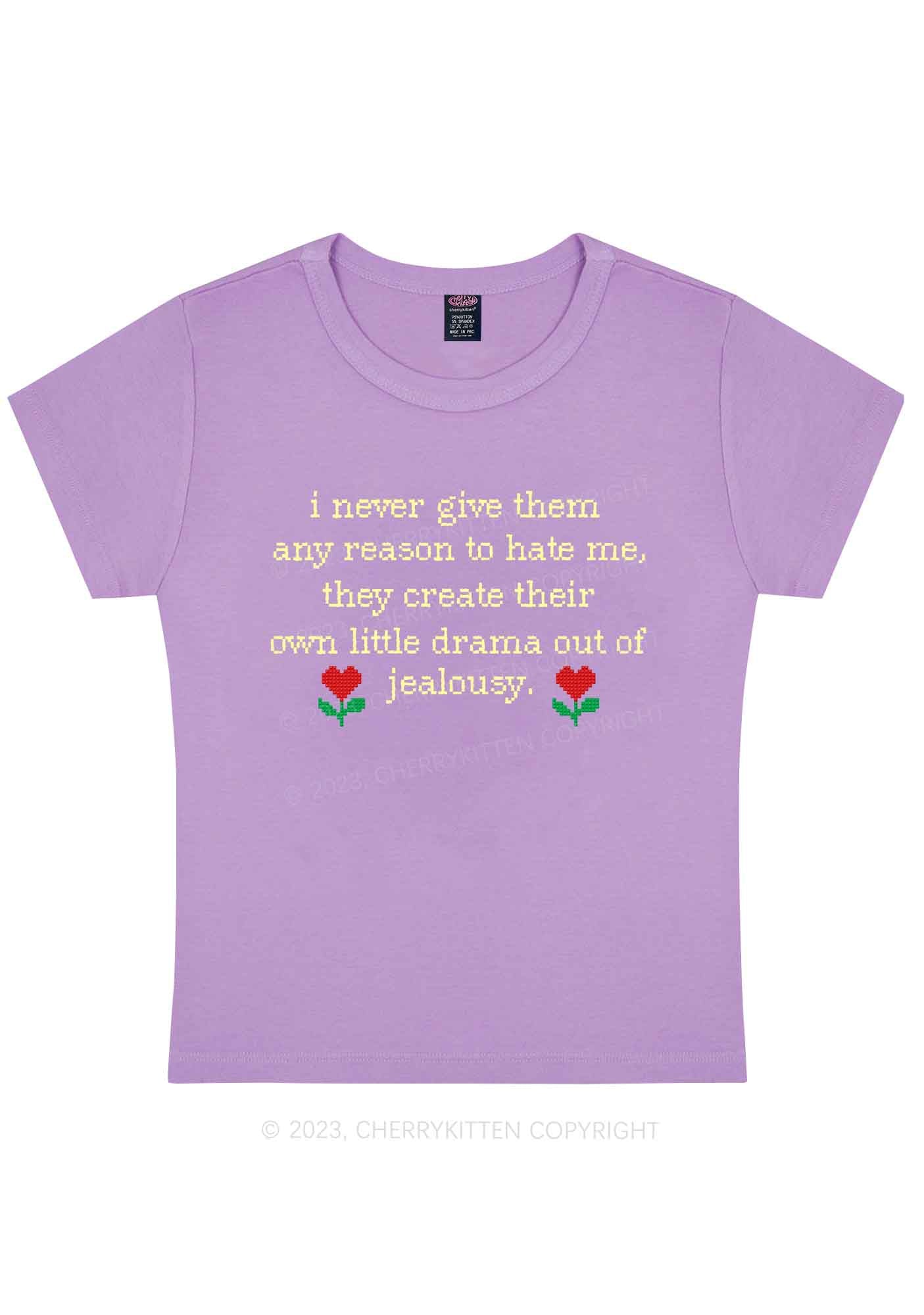 Curvy Drama Out Of Jealousy Y2K Baby Tee Cherrykitten