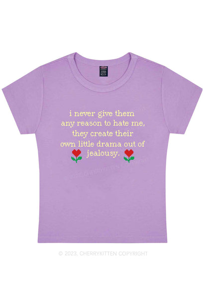 Curvy Drama Out Of Jealousy Y2K Baby Tee Cherrykitten