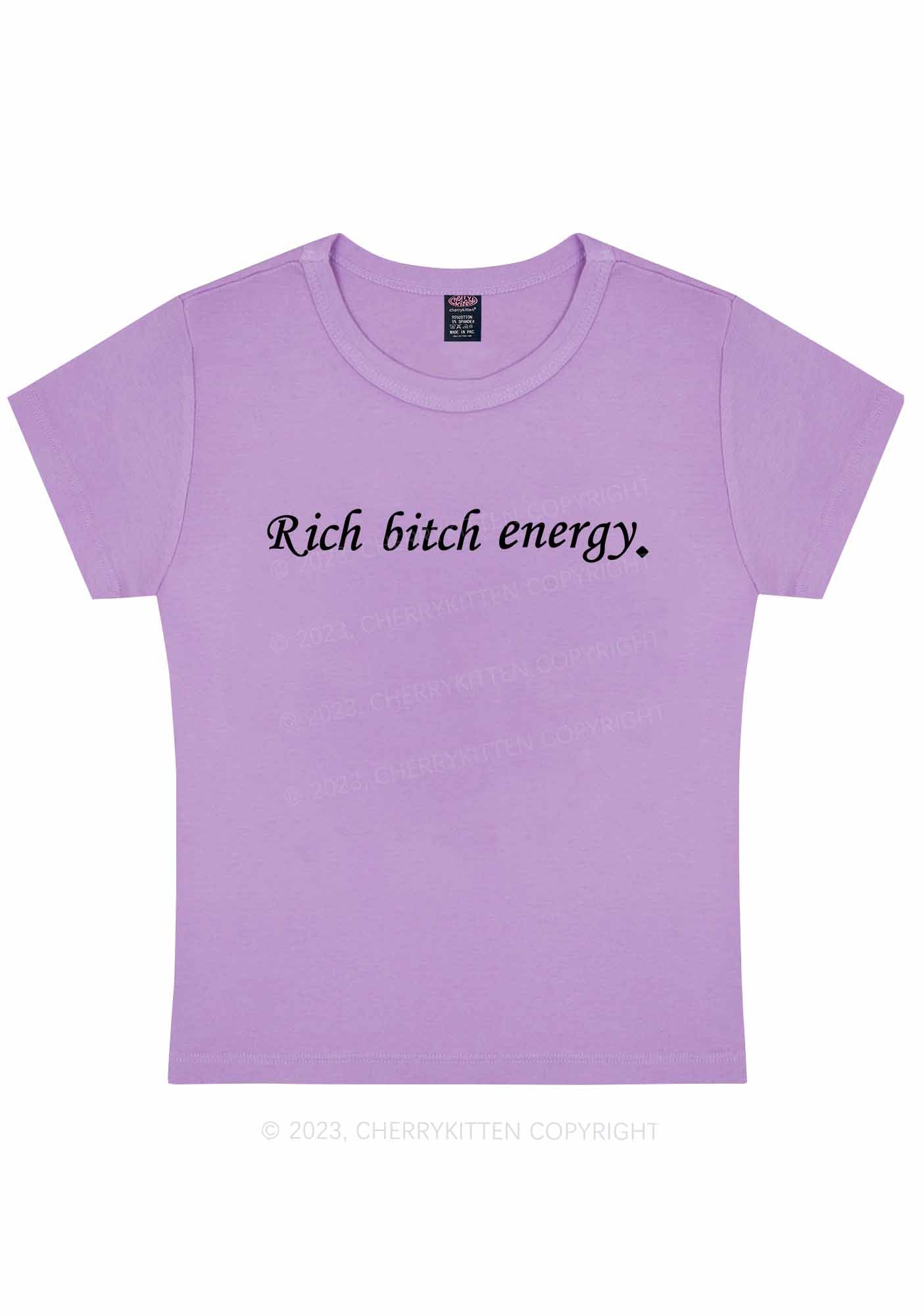 Rich Bxxch Energy Y2K Baby Tee Cherrykitten