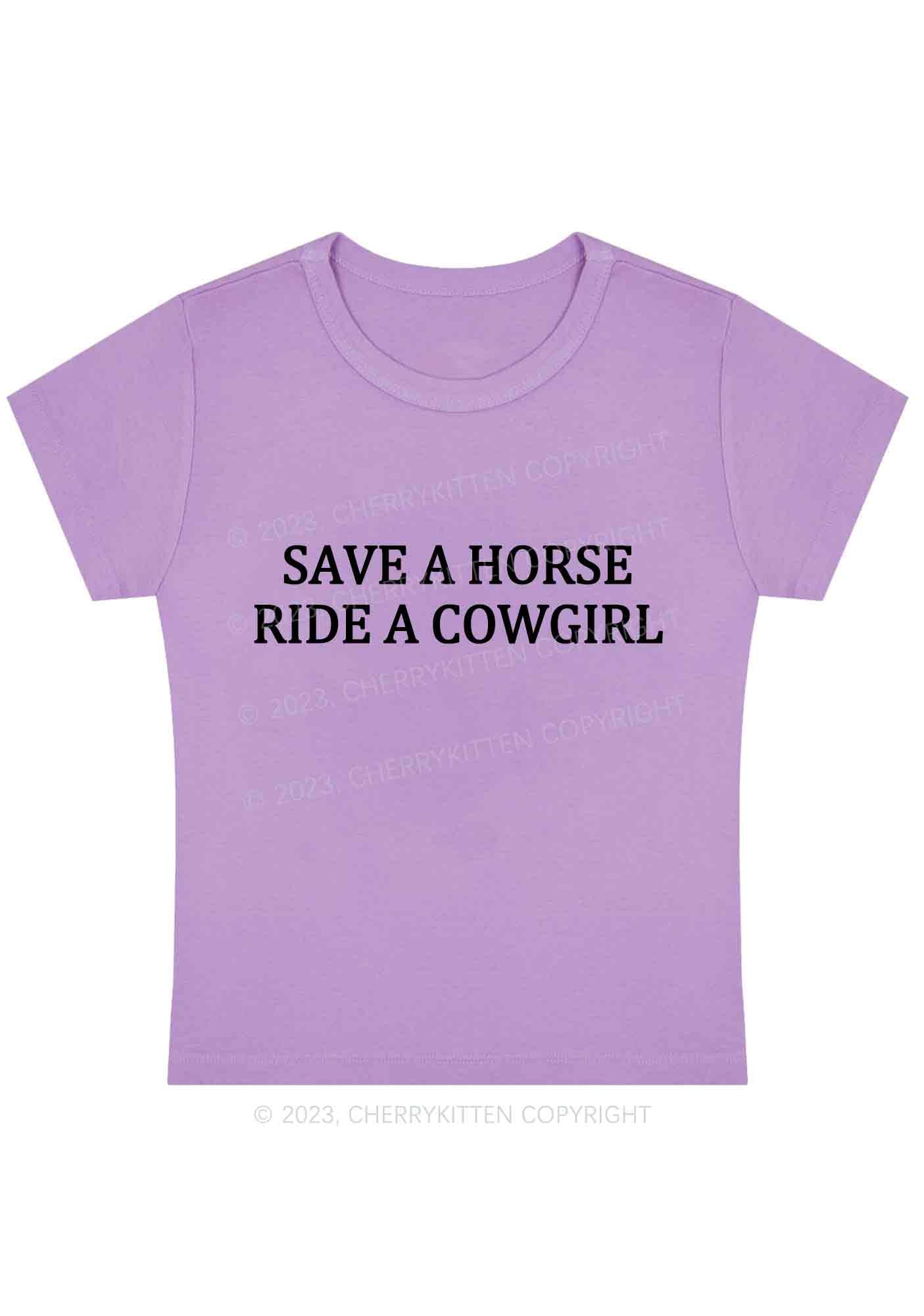 Curvy Save A Horse Ride A Cowgirl Y2K Baby Tee Cherrykitten