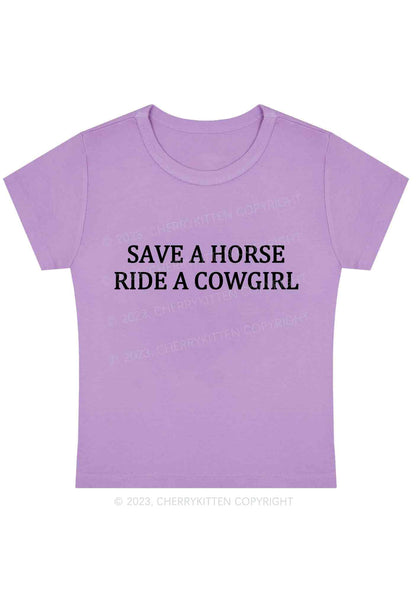 Curvy Save A Horse Ride A Cowgirl Y2K Baby Tee Cherrykitten