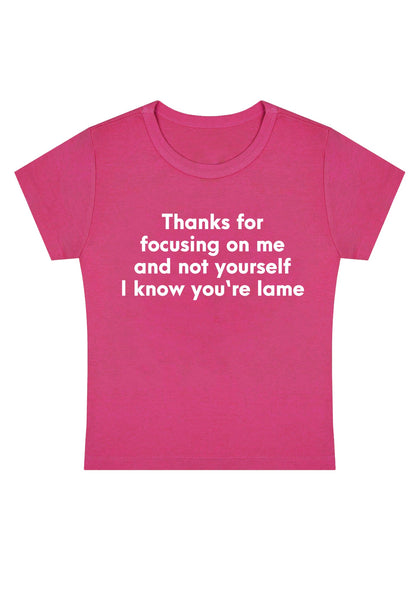 I Know You Are Lame Y2K Baby Tee