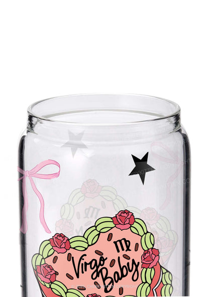 Virgo Baby Y2K Printed Glass Cup Cherrykitten