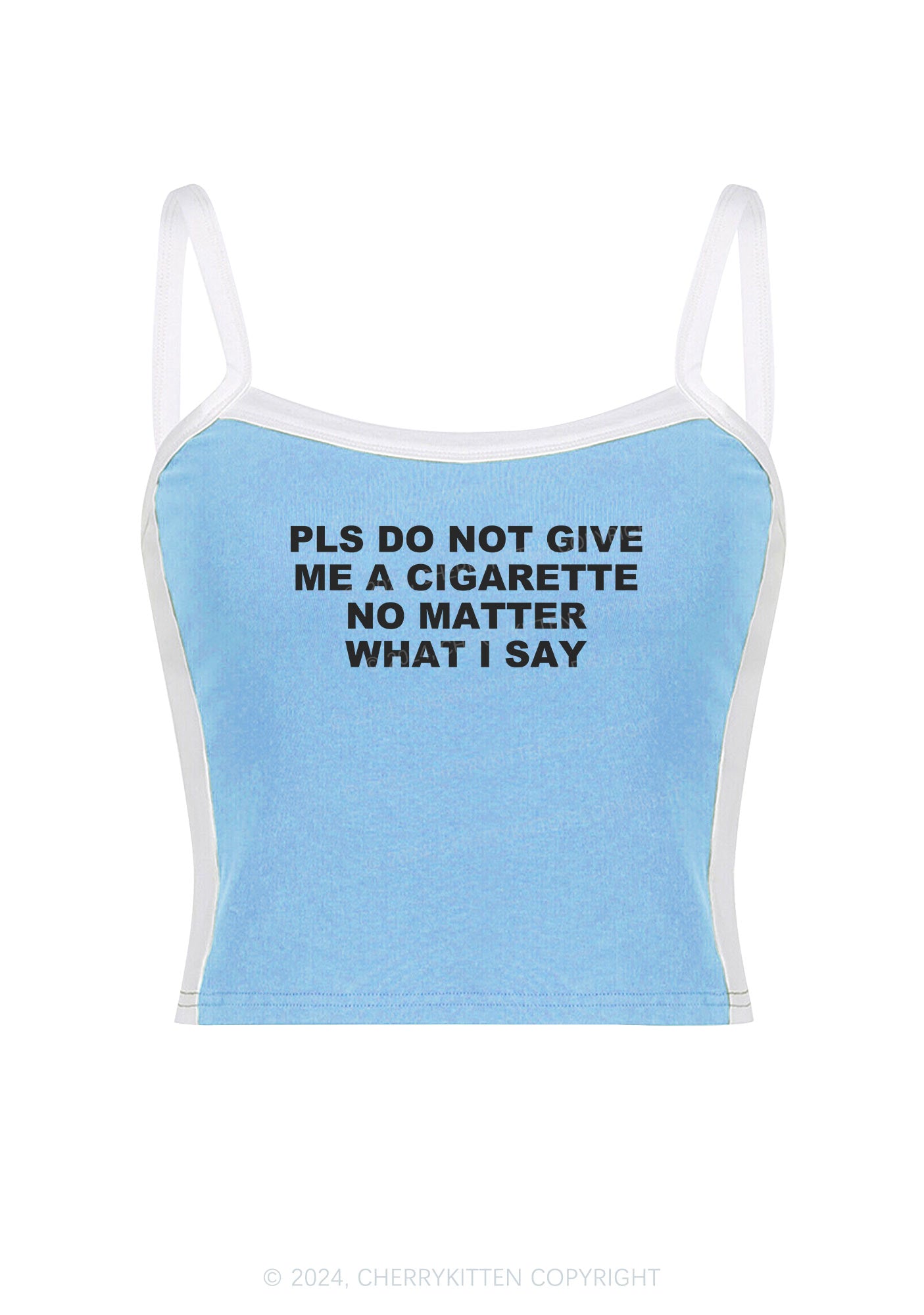 Dont Give Me Cigarette Y2K Color Block Crop Cami Top Cherrykitten