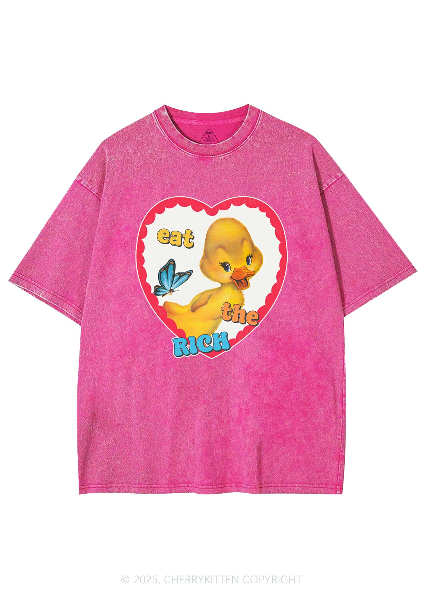 Eat The Rich Duck Y2K Washed Tee Cherrykitten