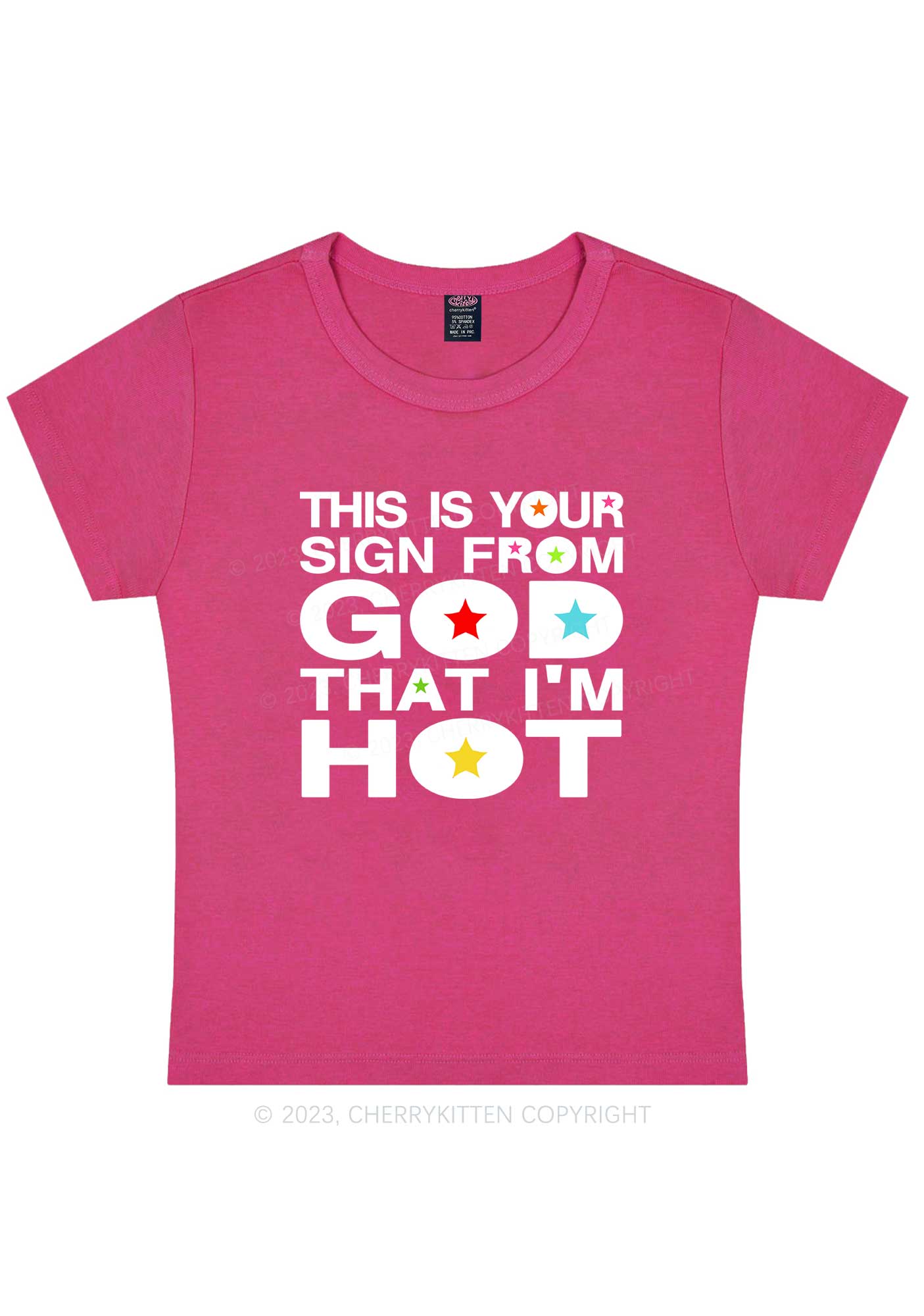 Curvy I'm Hot Y2K Baby Tee Cherrykitten