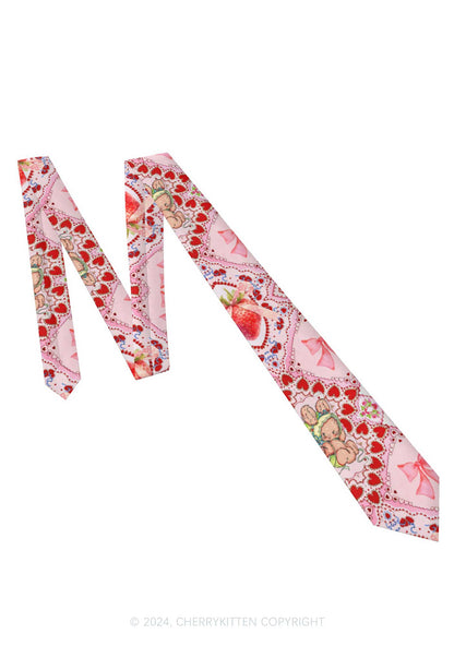 Strawberry Bunny Y2K Necktie Cherrykitten