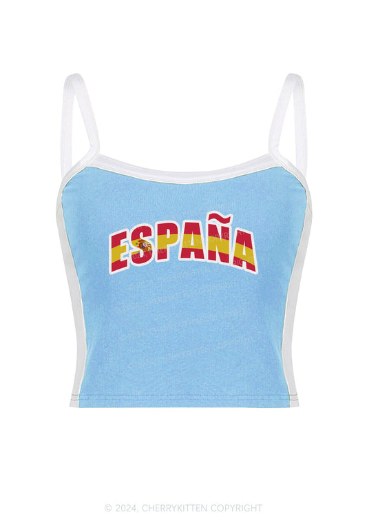 Espana Y2K Color Block Crop Cami Top Cherrykitten