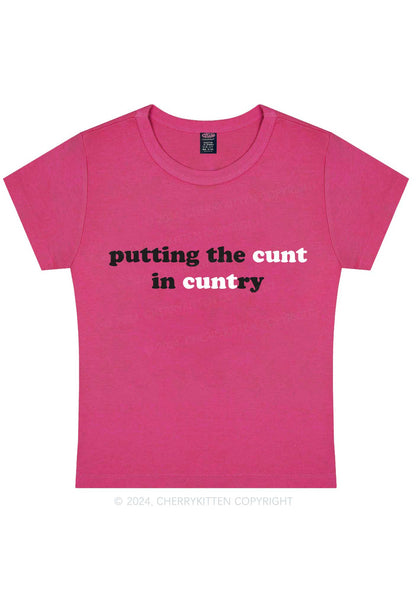 Putting Cxxt In Cuntry Y2K Baby Tee Cherrykitten