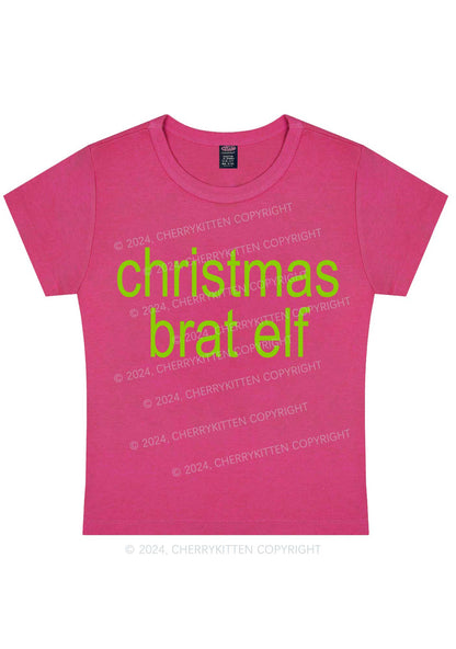 Christmas Brat Elf Y2K Baby Tee Cherrykitten