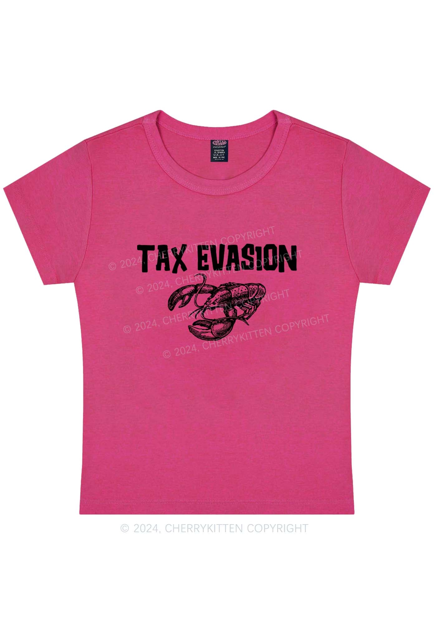 Tax Evasion Lobster Y2K Baby Tee Cherrykitten