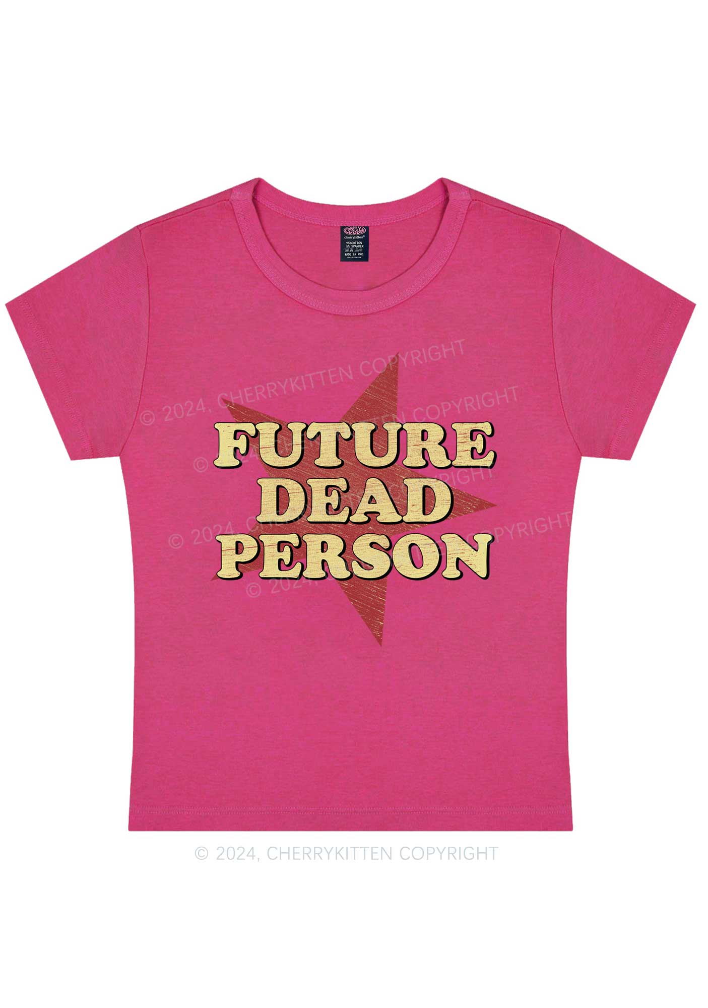 Dead Person Y2K Baby Tee Cherrykitten