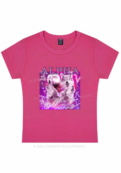 Alpha Male Wolf Y2K Baby Tee Cherrykitten