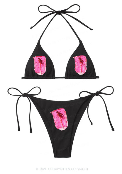 Insect Candy Y2K Halter Triangle Bikini Set Cherrykitten