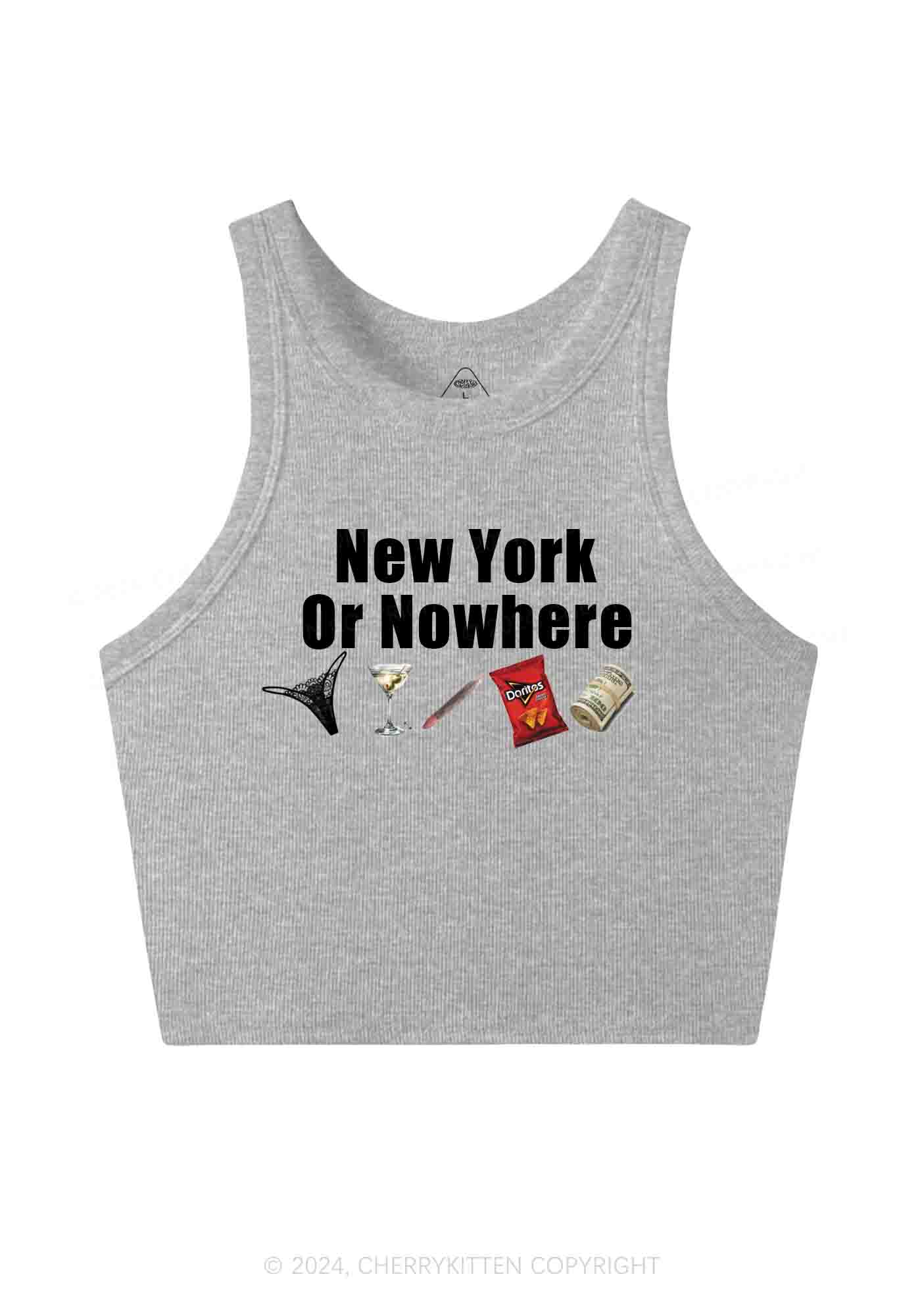 New York Or Nowhere Y2K Crop Tank Top Cherrykitten