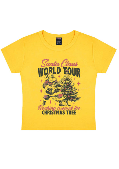 Christmas Santa Claus World Tour Y2K Baby Tee Cherrykitten