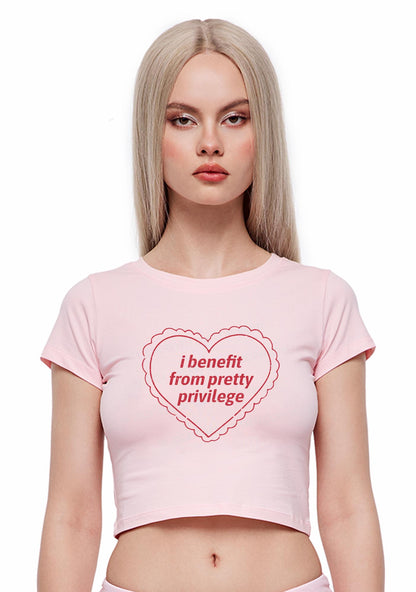 Pretty Privilege Y2K Baby Tee Cherrykitten