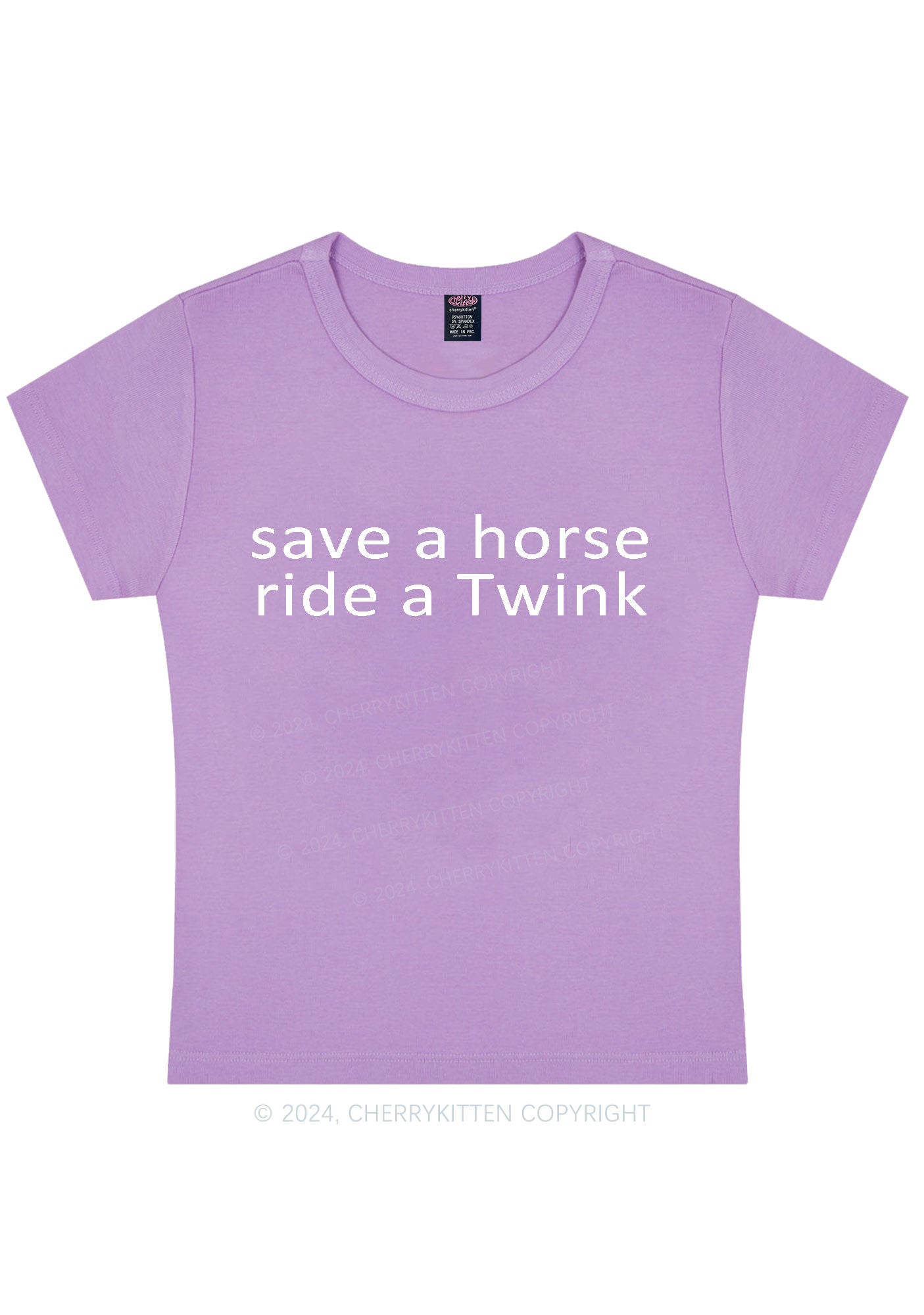 Ride A Twink Y2K Baby Tee Cherrykitten