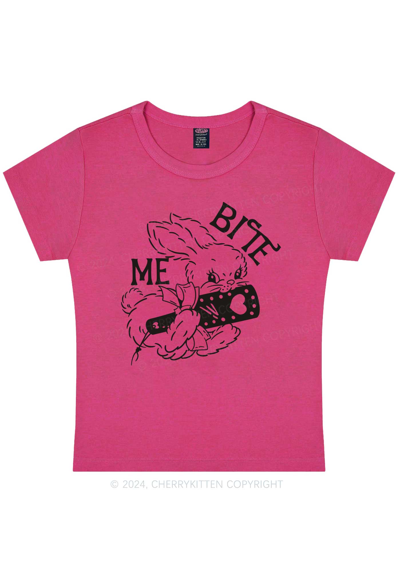 Bite Me Bunny Y2K Baby Tee Cherrykitten