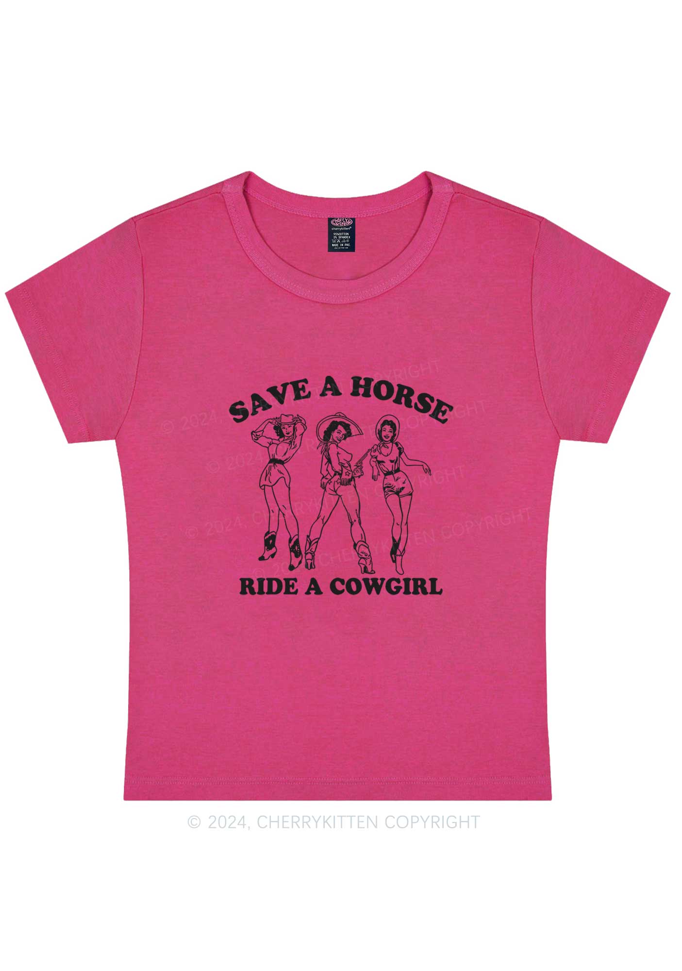 Ride A Cowgirl Y2K Baby Tee Cherrykitten