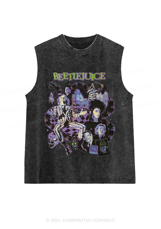 Halloween Beetlejuice Y2K Washed Tank Cherrykitten